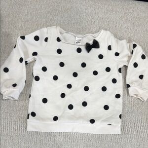 Carter's White and Black Polka Dot Sweatshirt